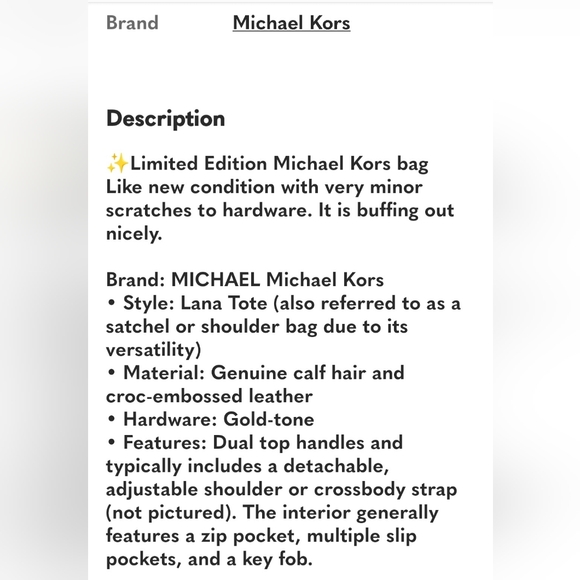 MICHAEL KORS LANA Limited Edition TOTE And Dust Bag  🔥 - Picture 12 of 13